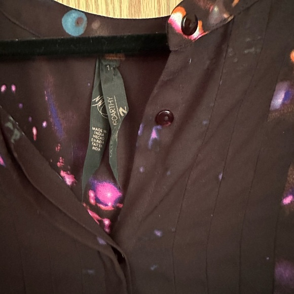 Melissa McCarthy Seven7 pin tuck tunic length blouse 1X EUC, long button sleeves - Picture 5 of 9